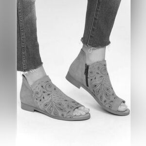 Coolway - Nelia Laser Cut Open Toe Booties